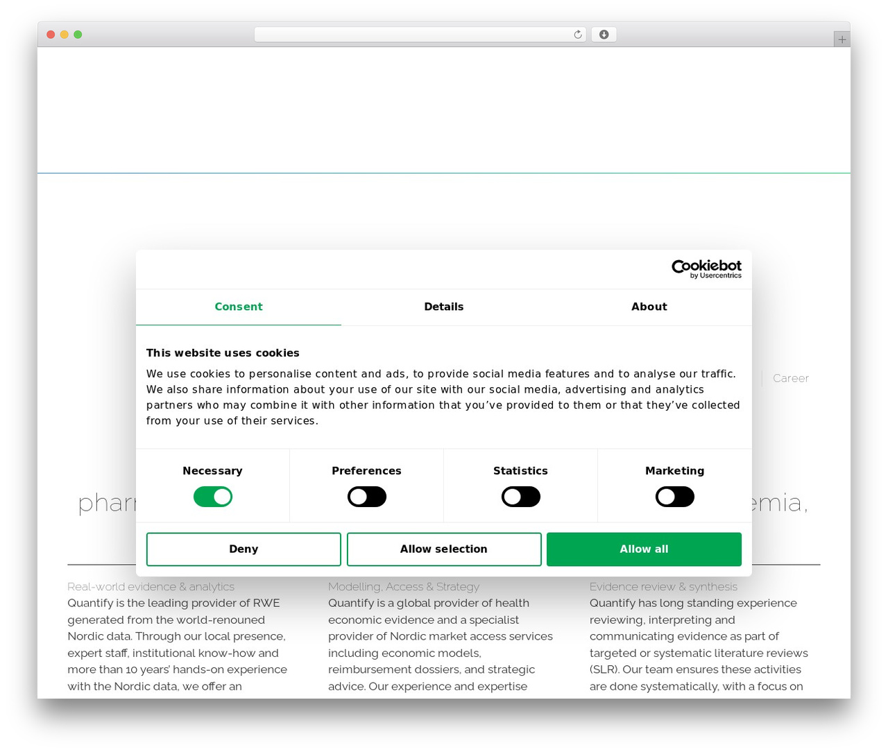 Avada WordPress page theme - quantifyresearch.com