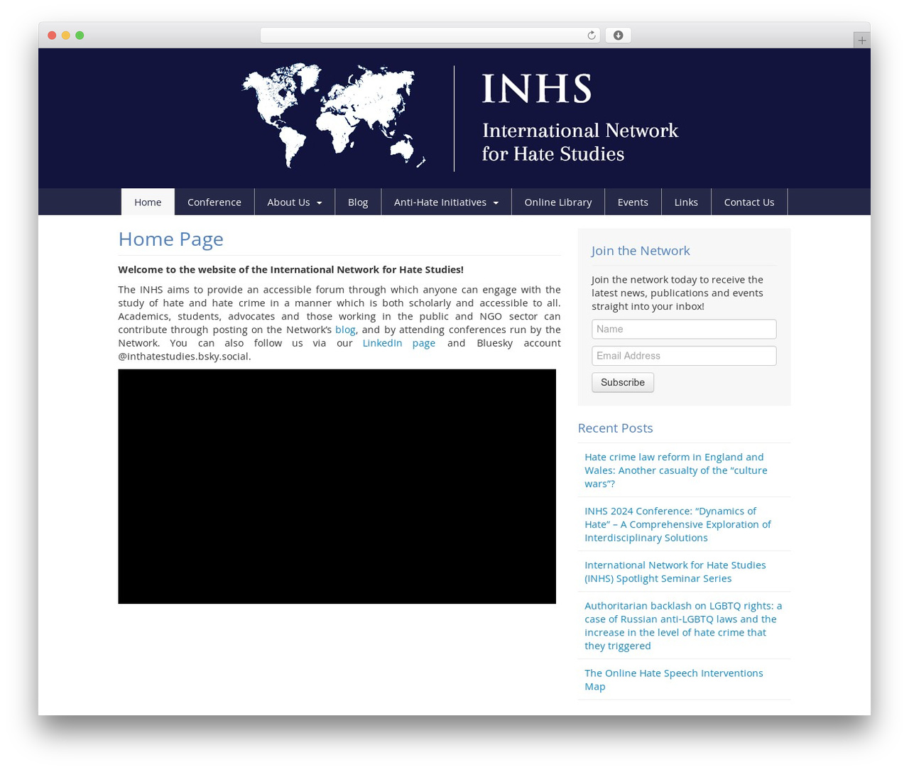 INHS Bootstrap WordPress theme - internationalhatestudies.com