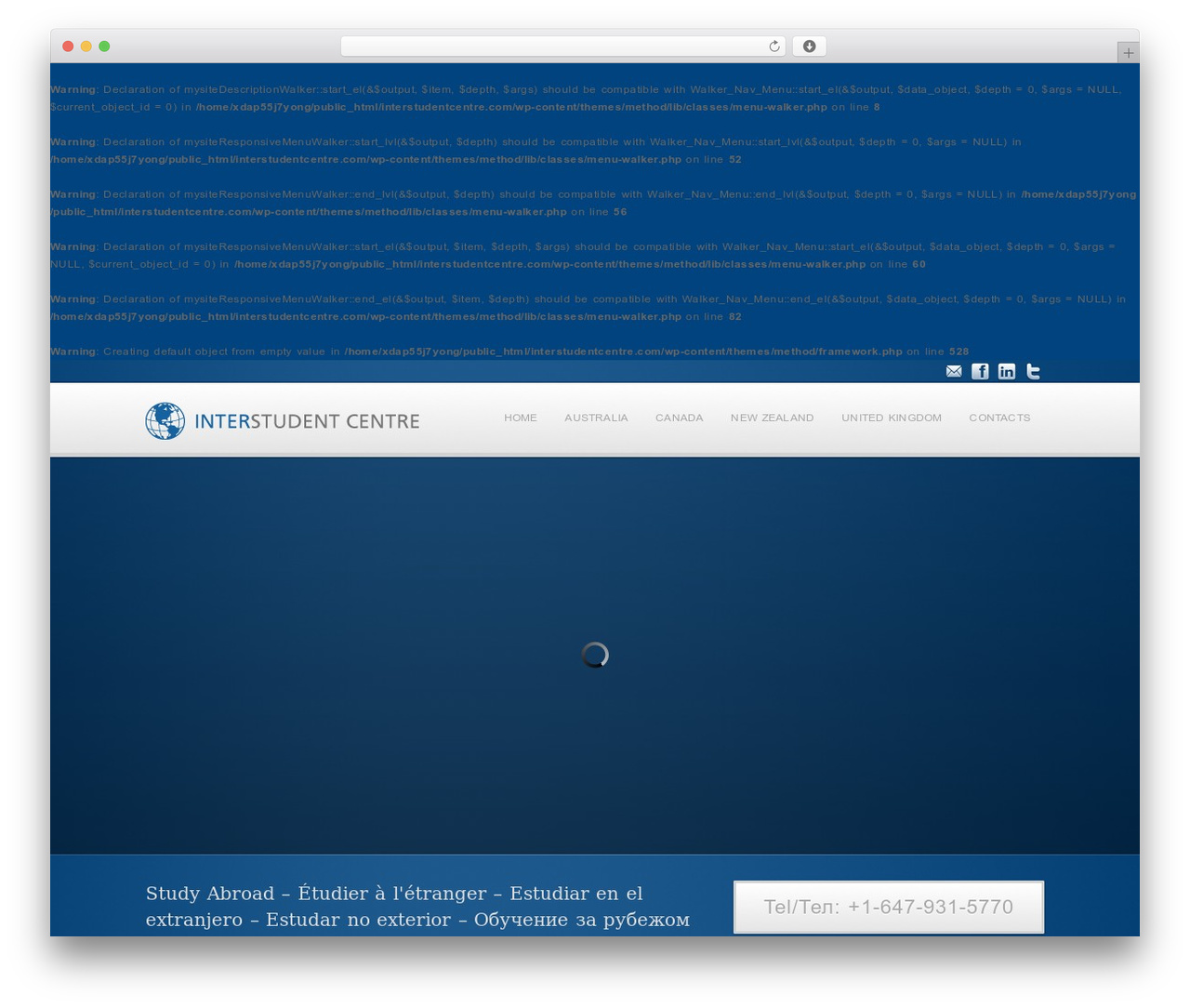 Method WordPress page theme - interstudentcentre.com