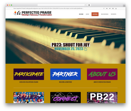 Rugged WordPress theme - perfectedpraise.org