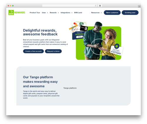 Rybbon theme WordPress - www.bhnrewards.com