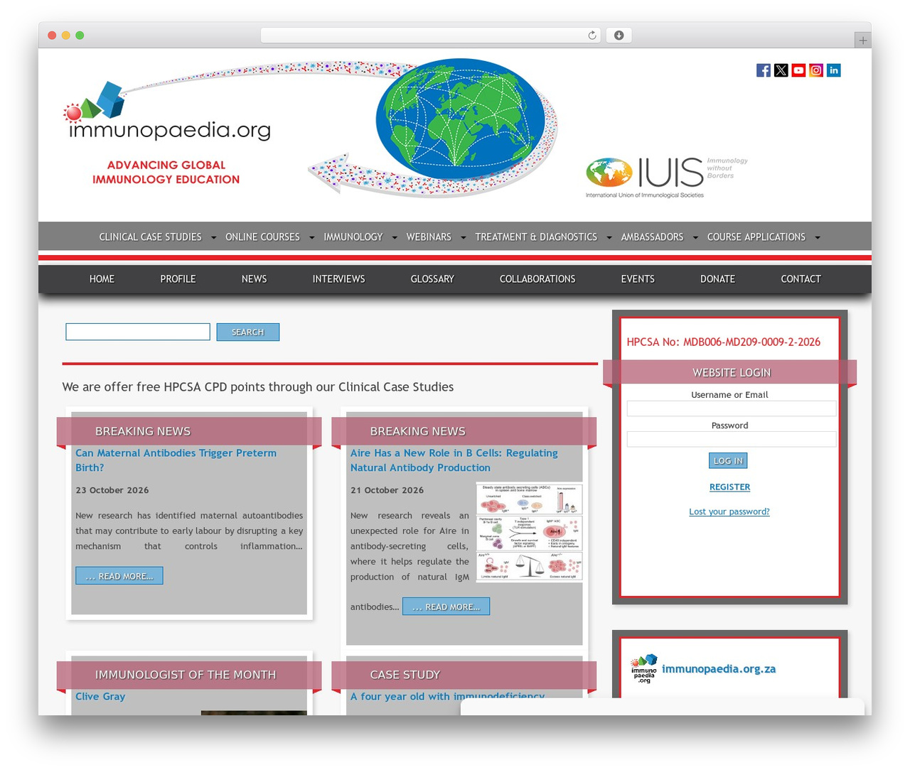 WordPress theme Immunopaedia - immunopaedia.org.za