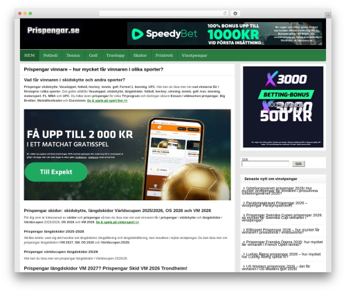 WordPress theme Prispengar - prispengar.se