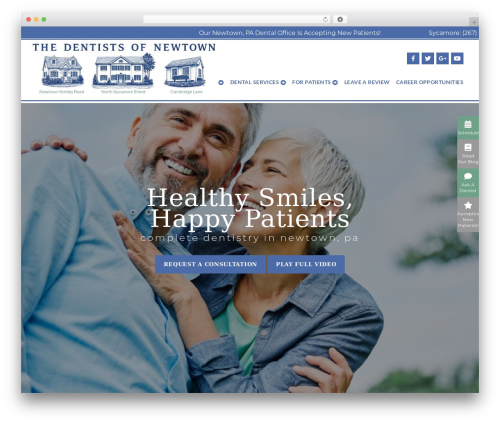 codebase 2 WordPress theme design - dentistsofnewtown.com