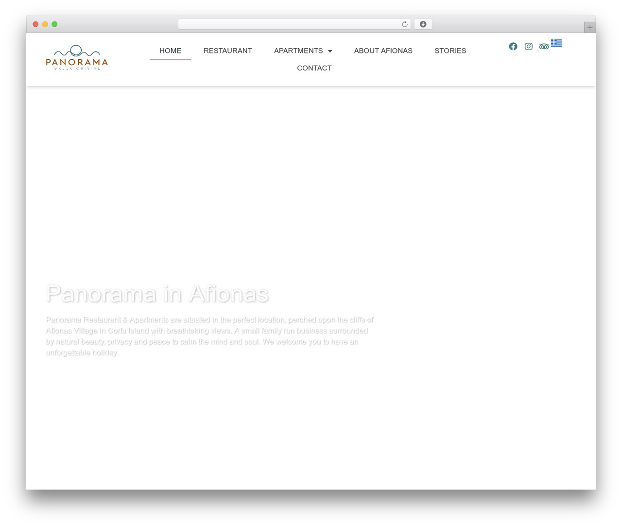 Hello Elementor WordPress restaurant theme - panoramacorfu.com