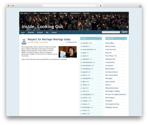 Inside, Looking Out theme WordPress - inlookout.com