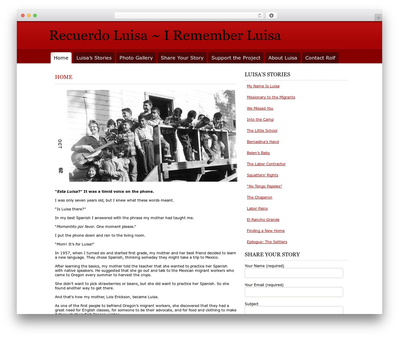 Lust theme WordPress - irememberluisa.com