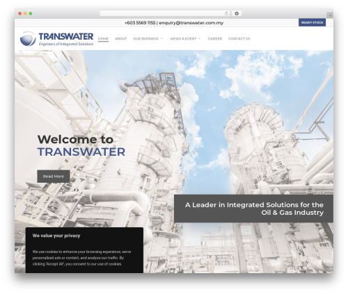 Salient theme WordPress - transwater.com.my