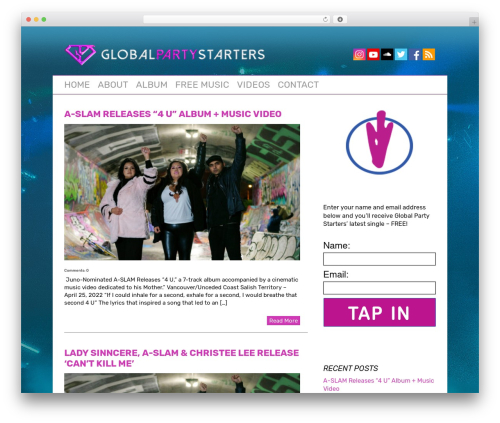 Theme WordPress TunePipe Basic - globalpartystarters.com