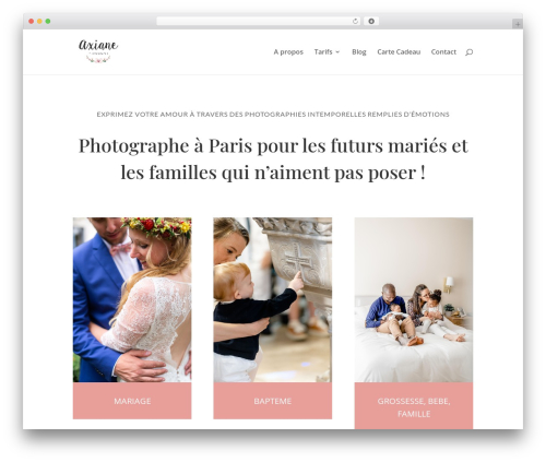 Divi WordPress theme - axianephotographe.fr