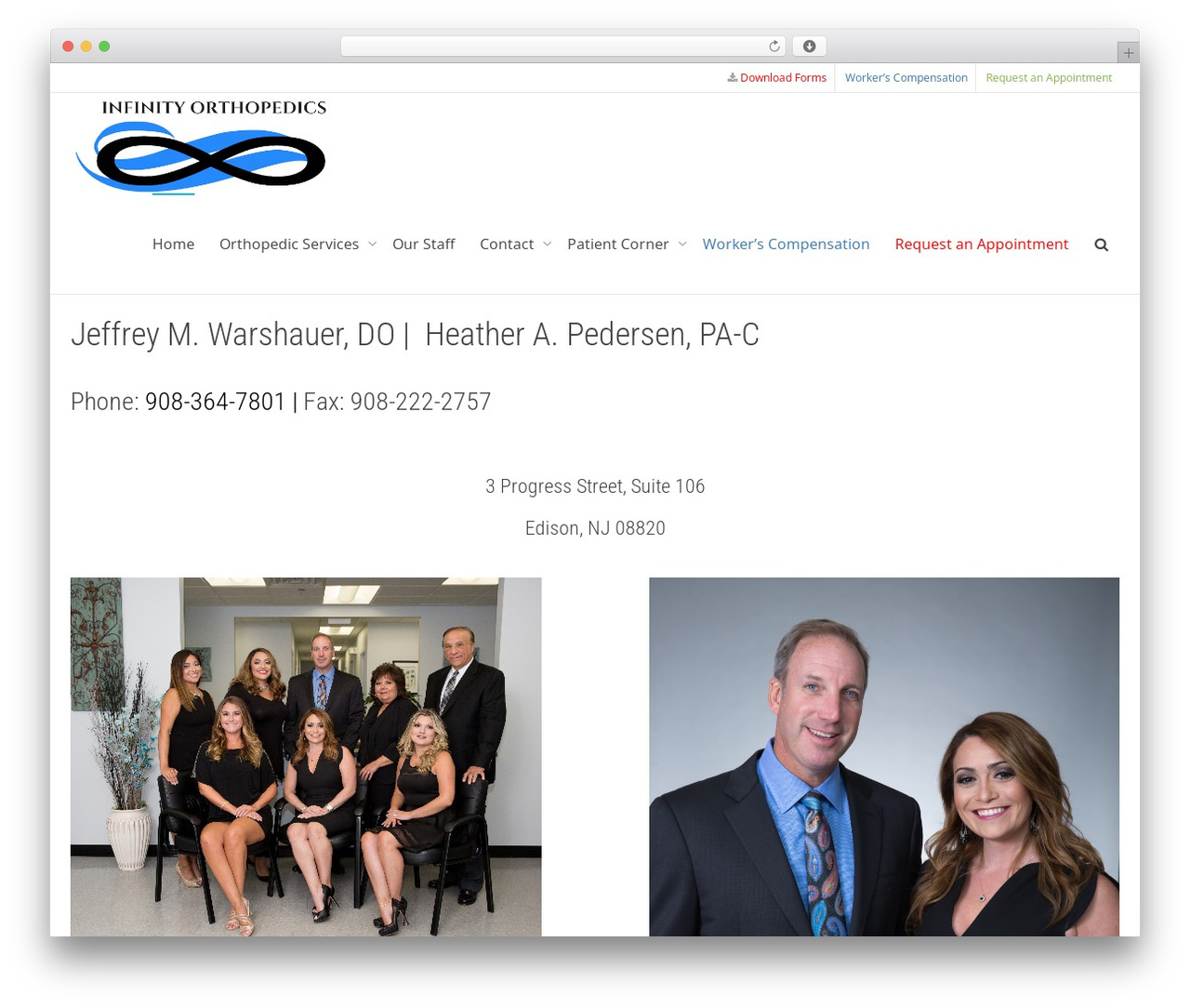 Infinity Child theme WordPress - infinityorthopedicsnj.com
