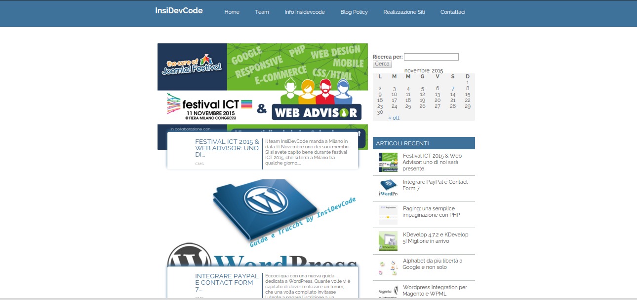 InsiDevCode premium WordPress theme by Gianmario Deriu