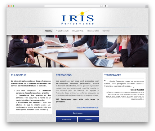 Iris WP theme - irisperformance.fr