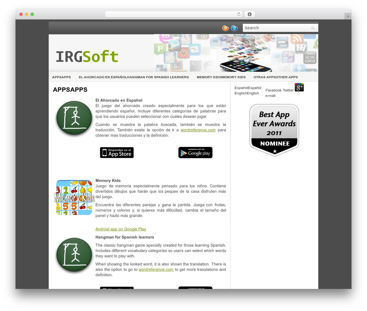MobileApps WordPress theme - irgsoft.com