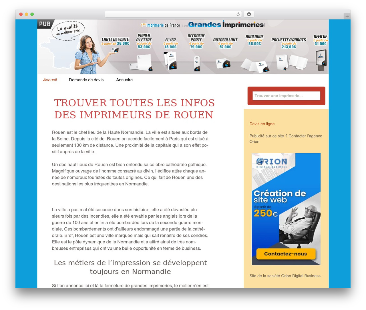 Imprimerie Pays WordPress theme - imprimerie-rouen.net