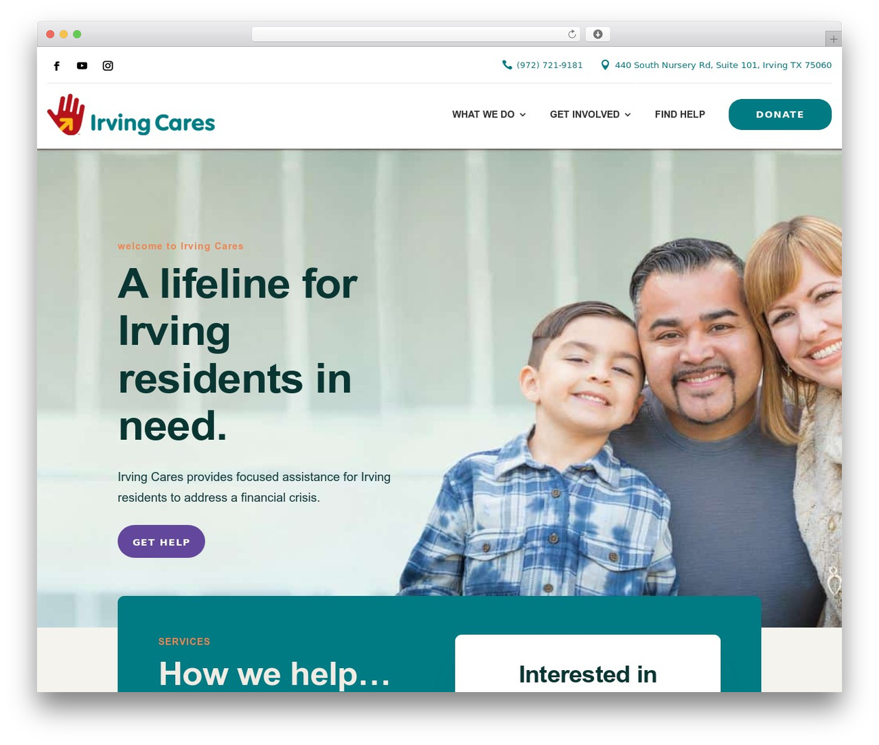 Divi theme WordPress - irvingcares.org