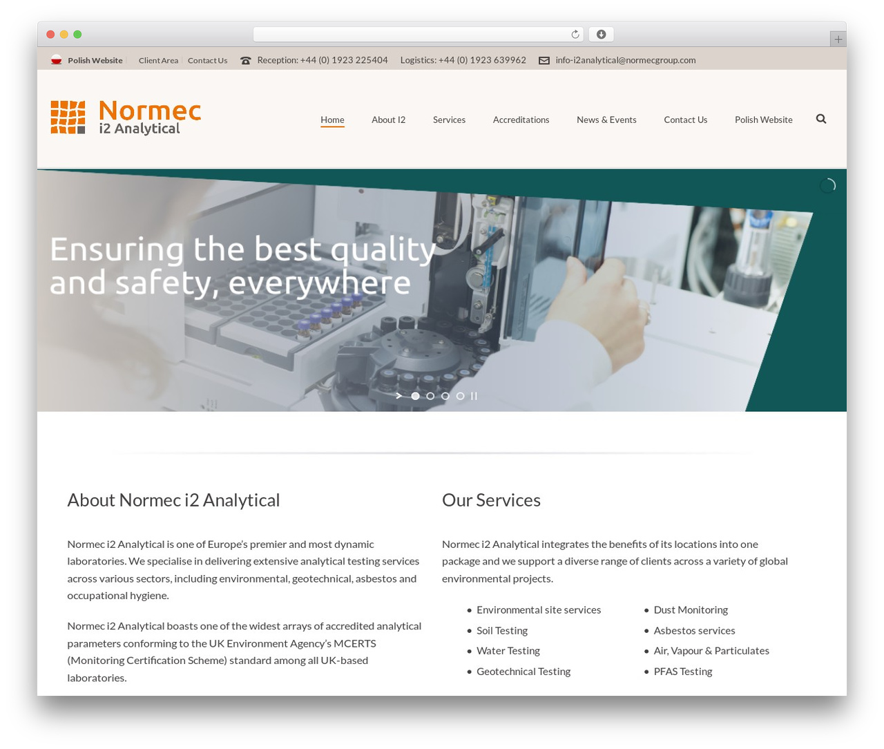 Jupiter WordPress theme - i2analytical.com