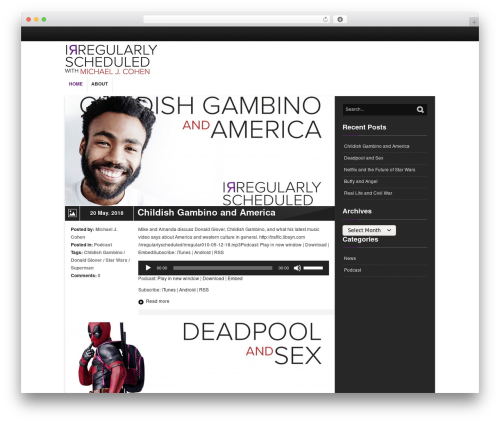 Strings theme WordPress - irregularlyscheduled.com