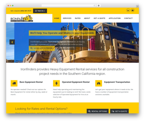 Venture WordPress theme - ironfindersrental.com