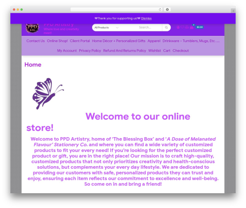eCommerce Plus WordPress store theme - ppdartistry.com