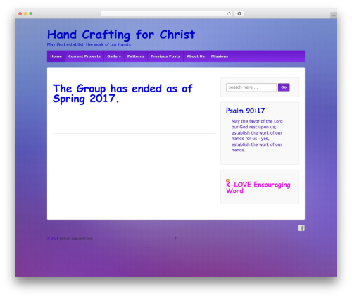Responsive Pro theme WordPress - handcraftingforchrist.org