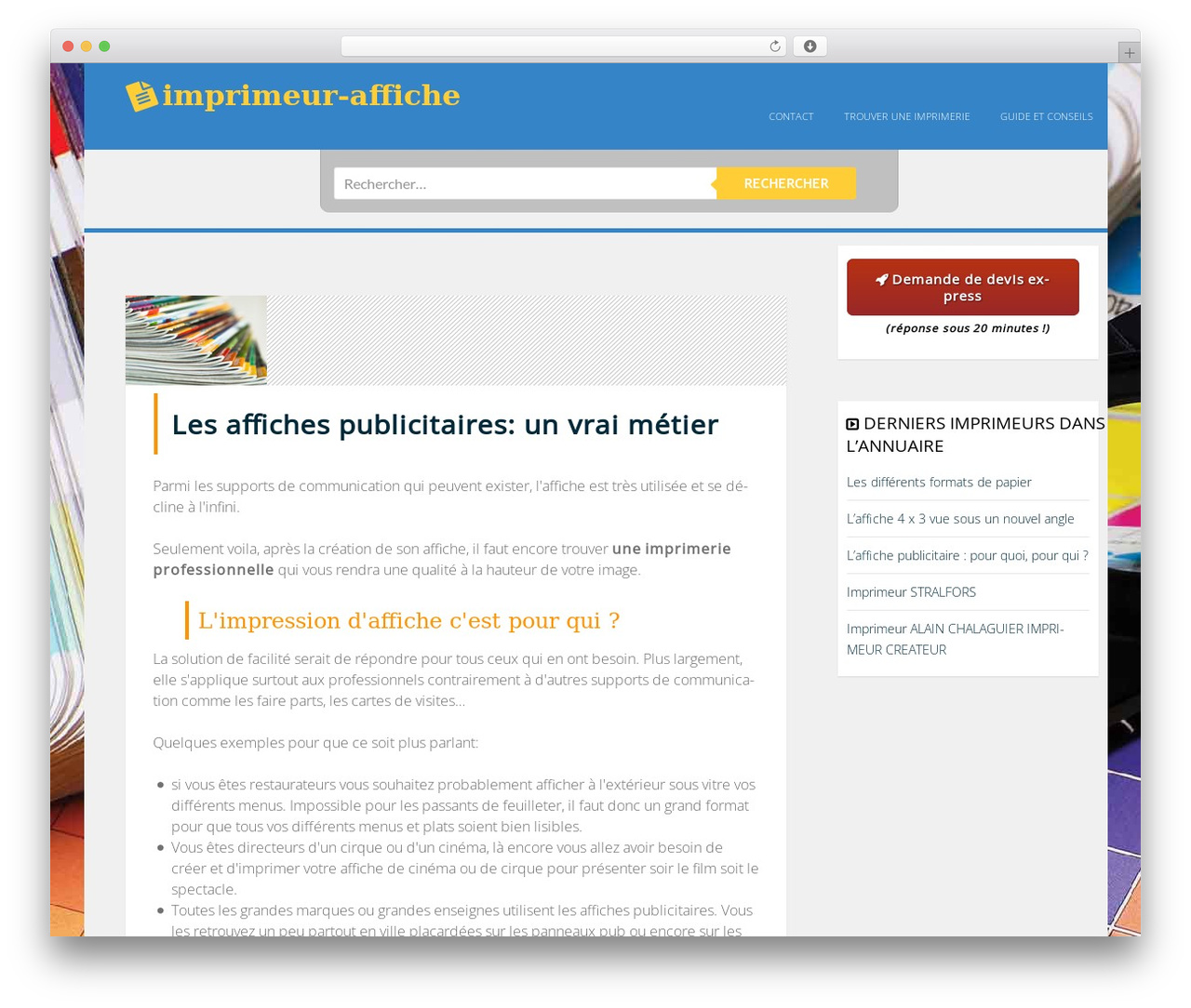 Impression WordPress theme design - imprimeur-affiche.com Impression WordPress theme design - imprimeur-affiche.com