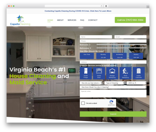 Moppers WordPress theme - capellacleaning.com