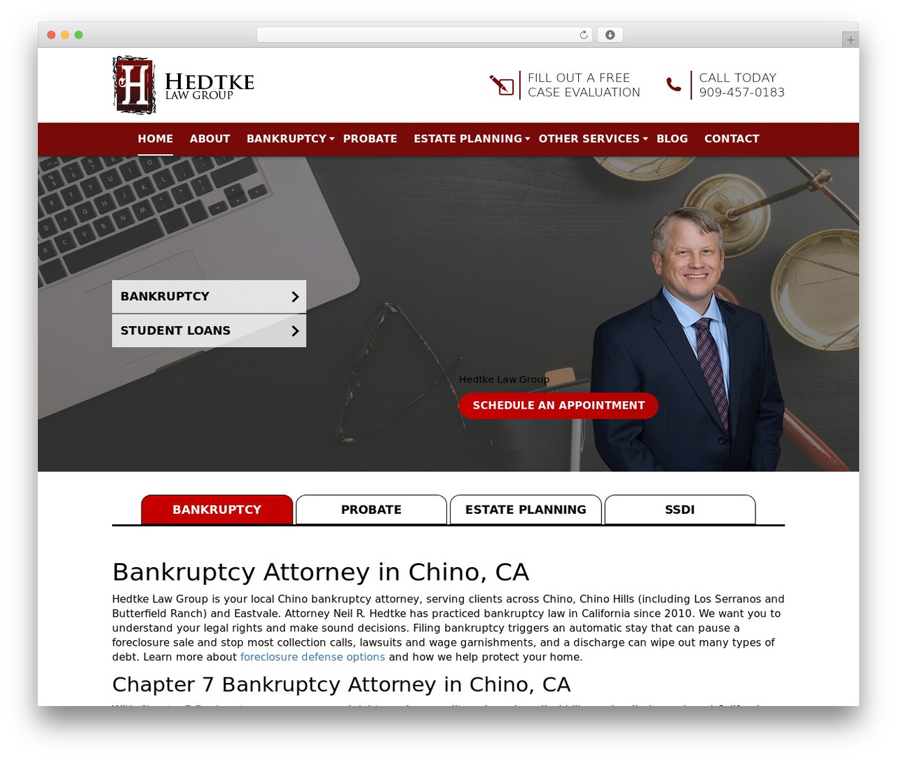 WordPress website theme OnePixel - Basic - bankruptcyattorneychino.com