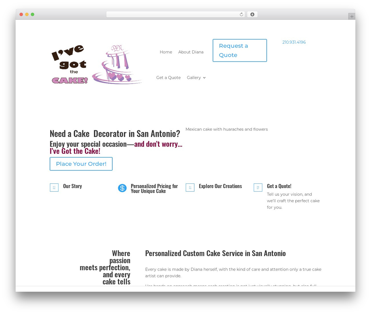 Divi WordPress theme - ivegotthecake.com