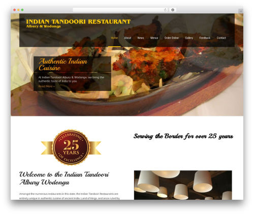SKT Restaurant Pro WordPress restaurant theme - indiantandoori.com.au
