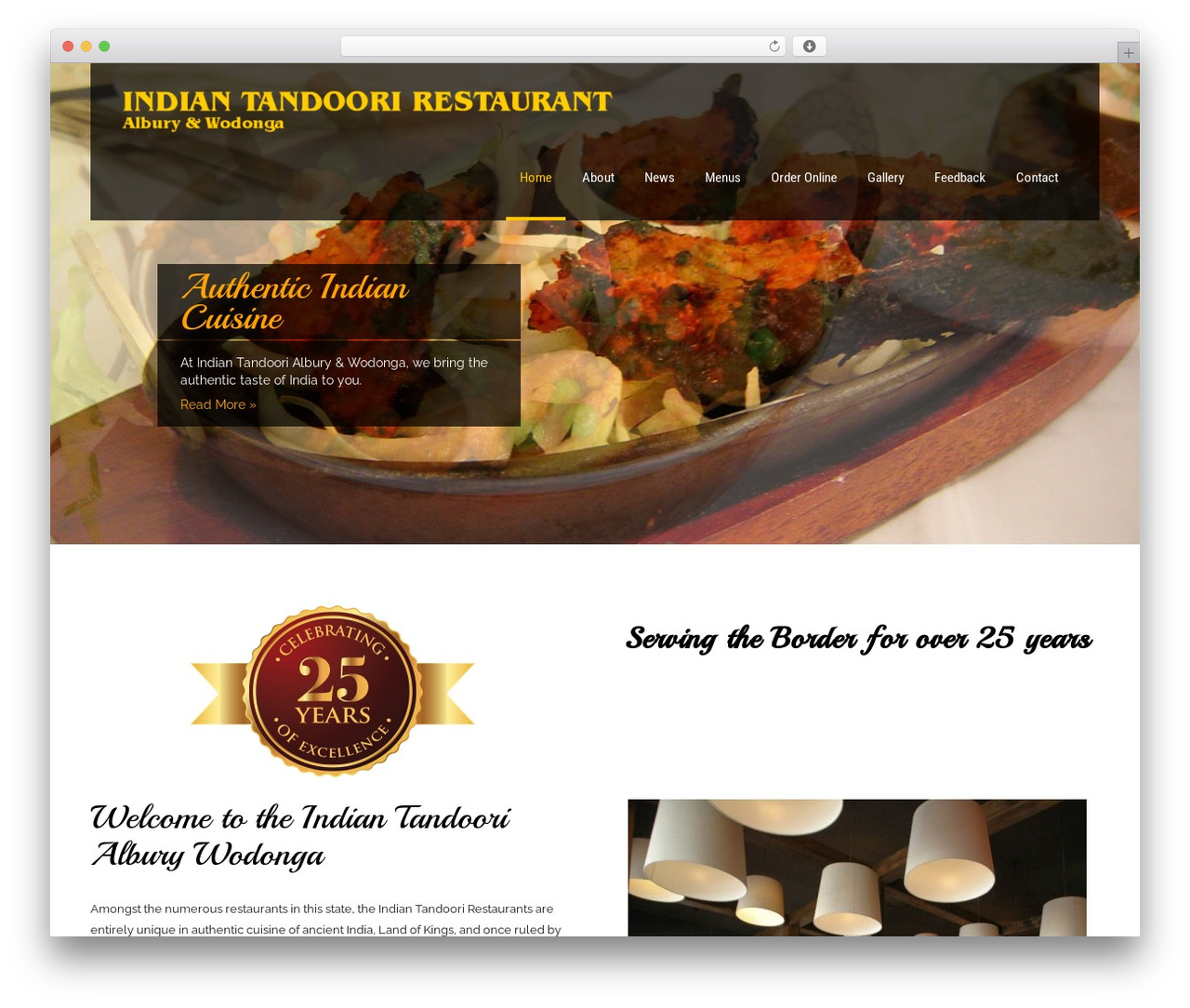 SKT Restaurant Pro WordPress restaurant theme - indiantandoori.com.au