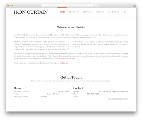 WordPress theme X - ironcurtain.co.za