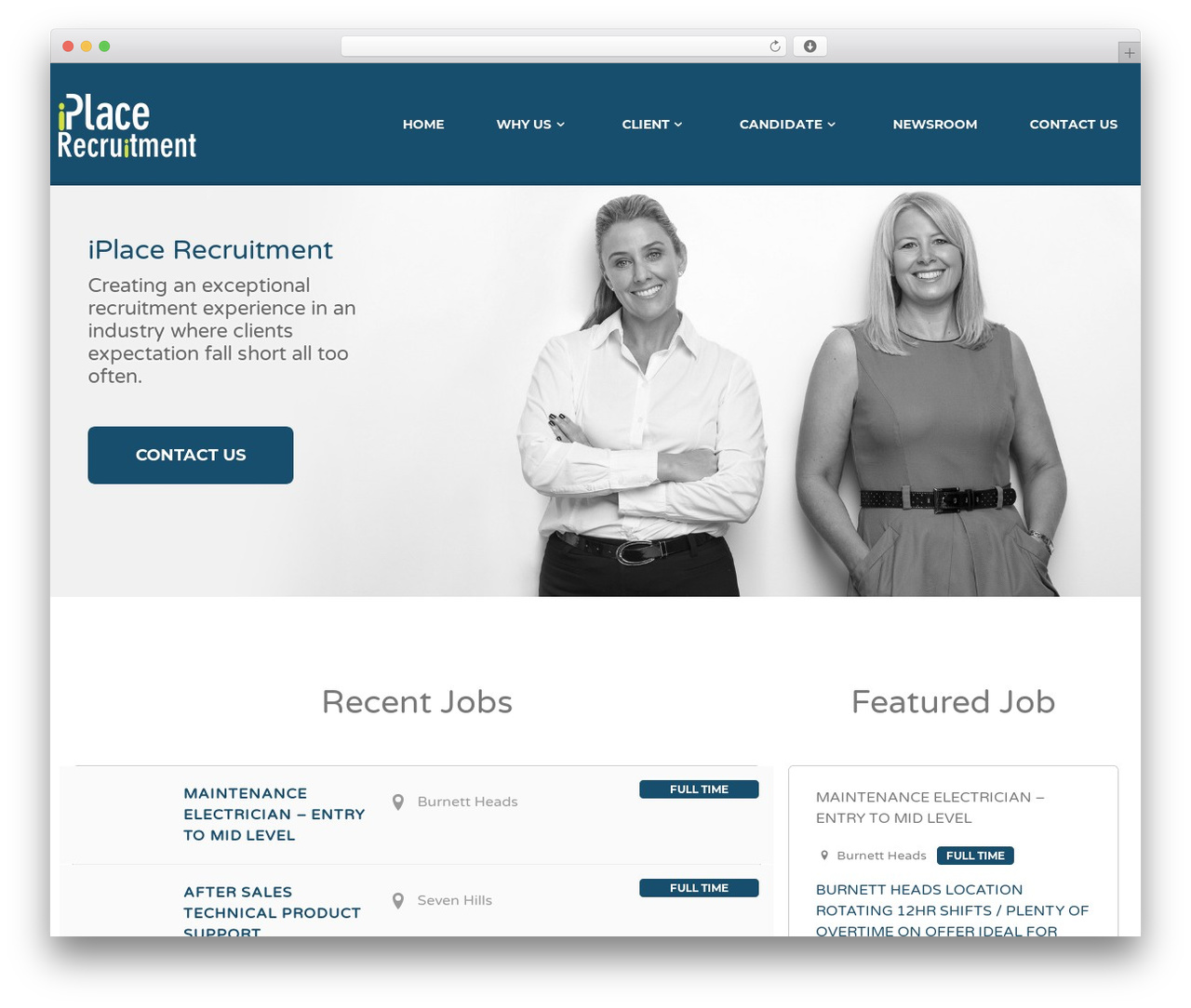 iPR WordPress theme - iplacerecruitment.com.au