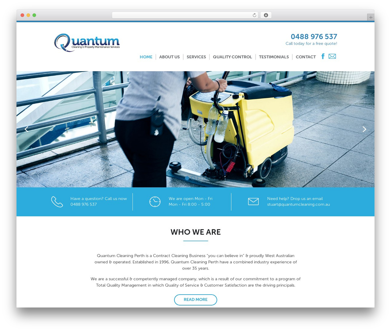 Quantum theme WordPress - quantumcleaning.com.au