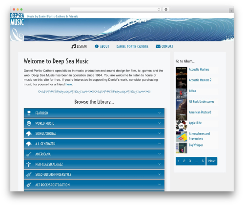 Sonaar music pro WordPress plugin - deepseamusic.com