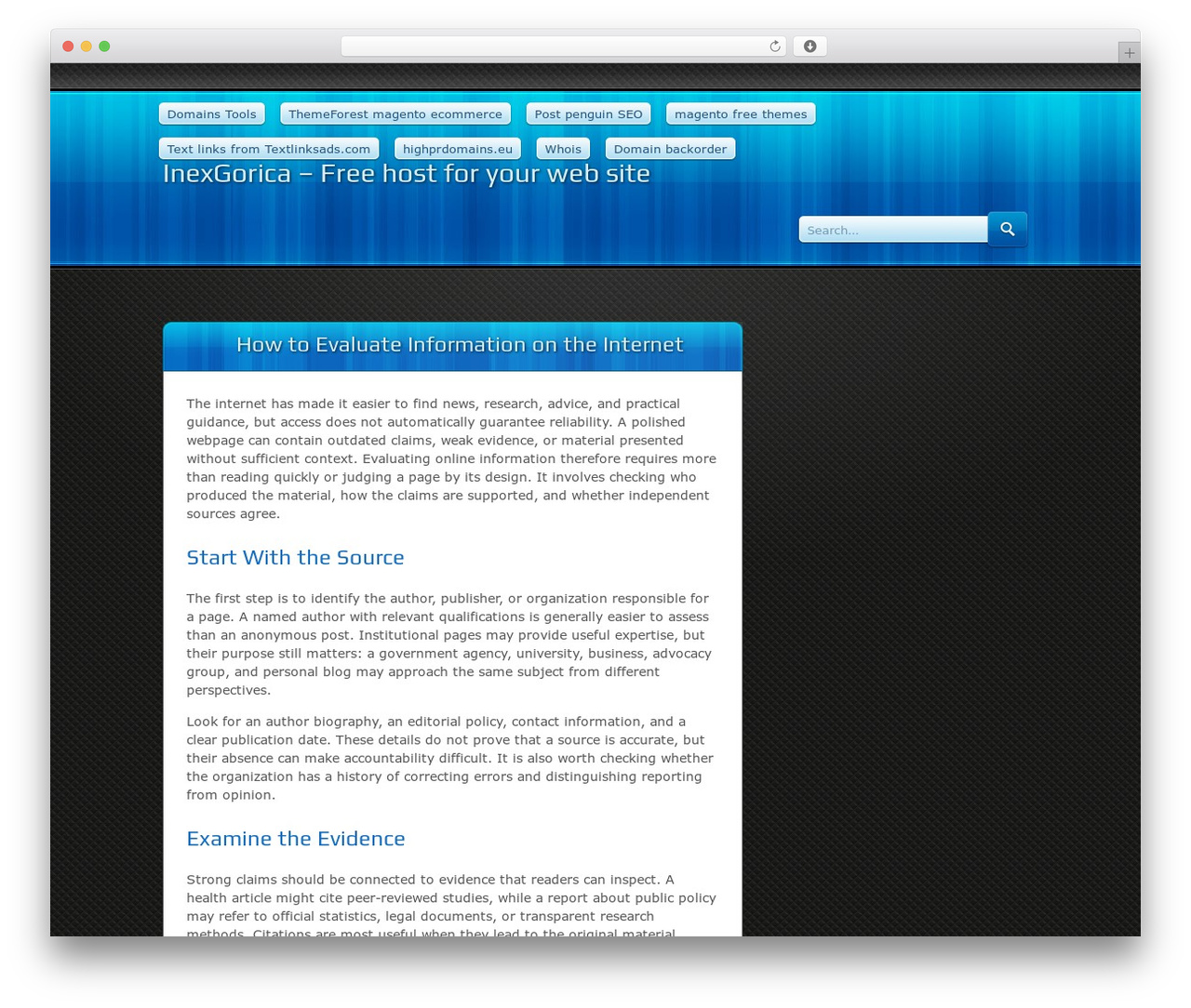 WordPress theme Bloxy Two - inexgorica.com.mk