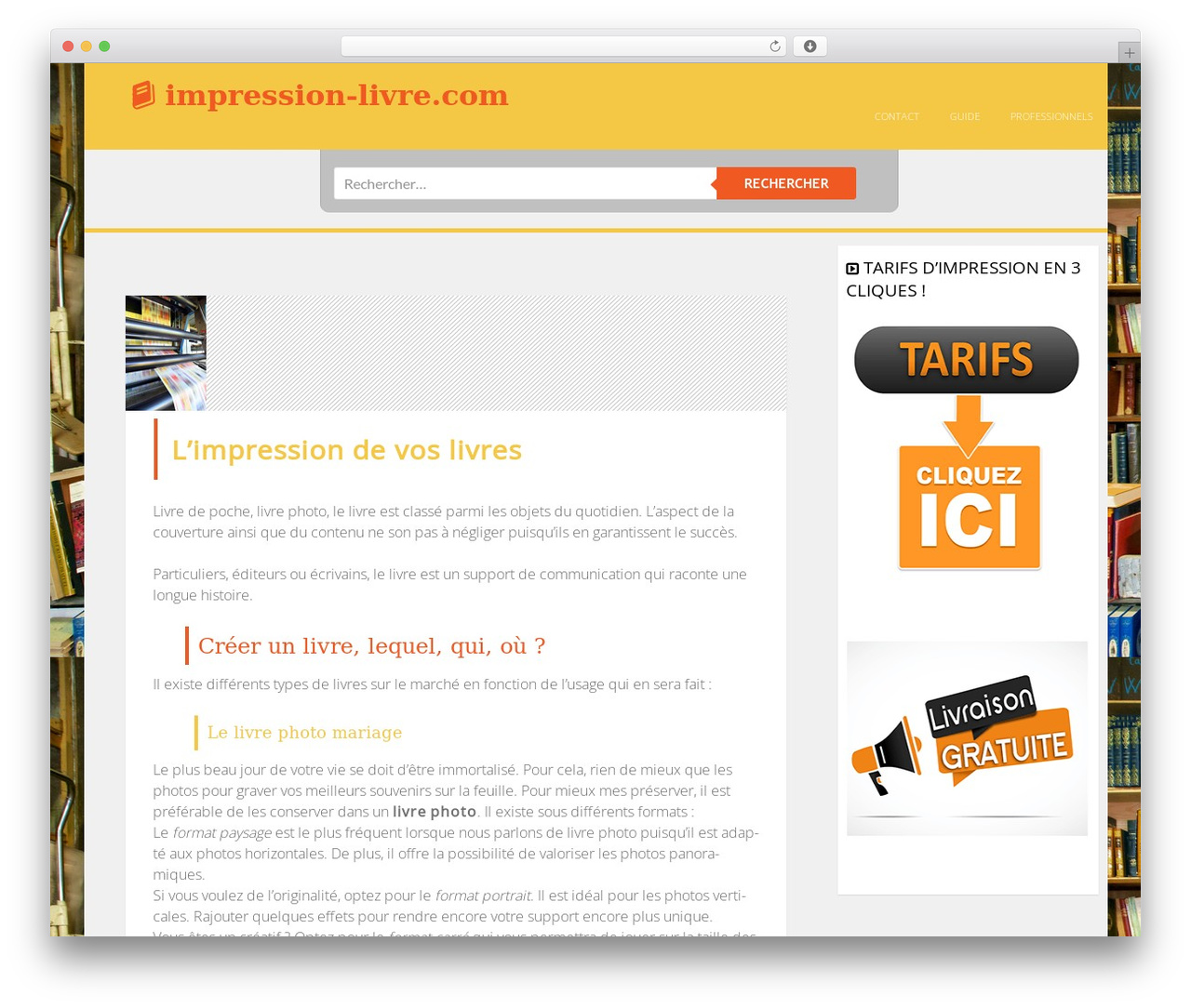 WordPress theme Impression - impression-livre.com