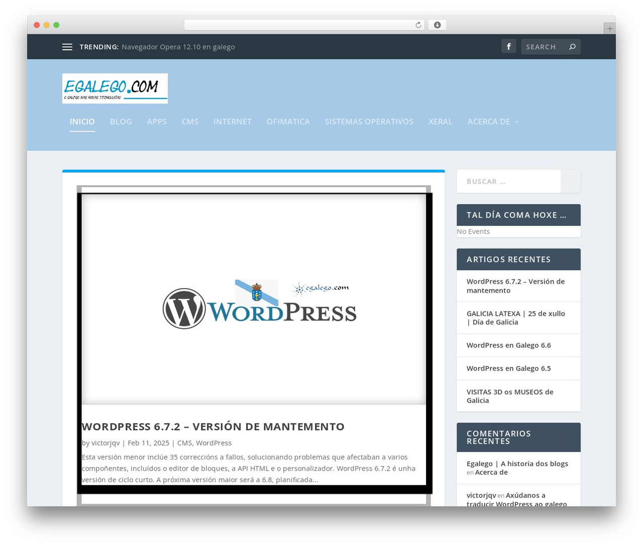 Extra WP theme - egalego.com