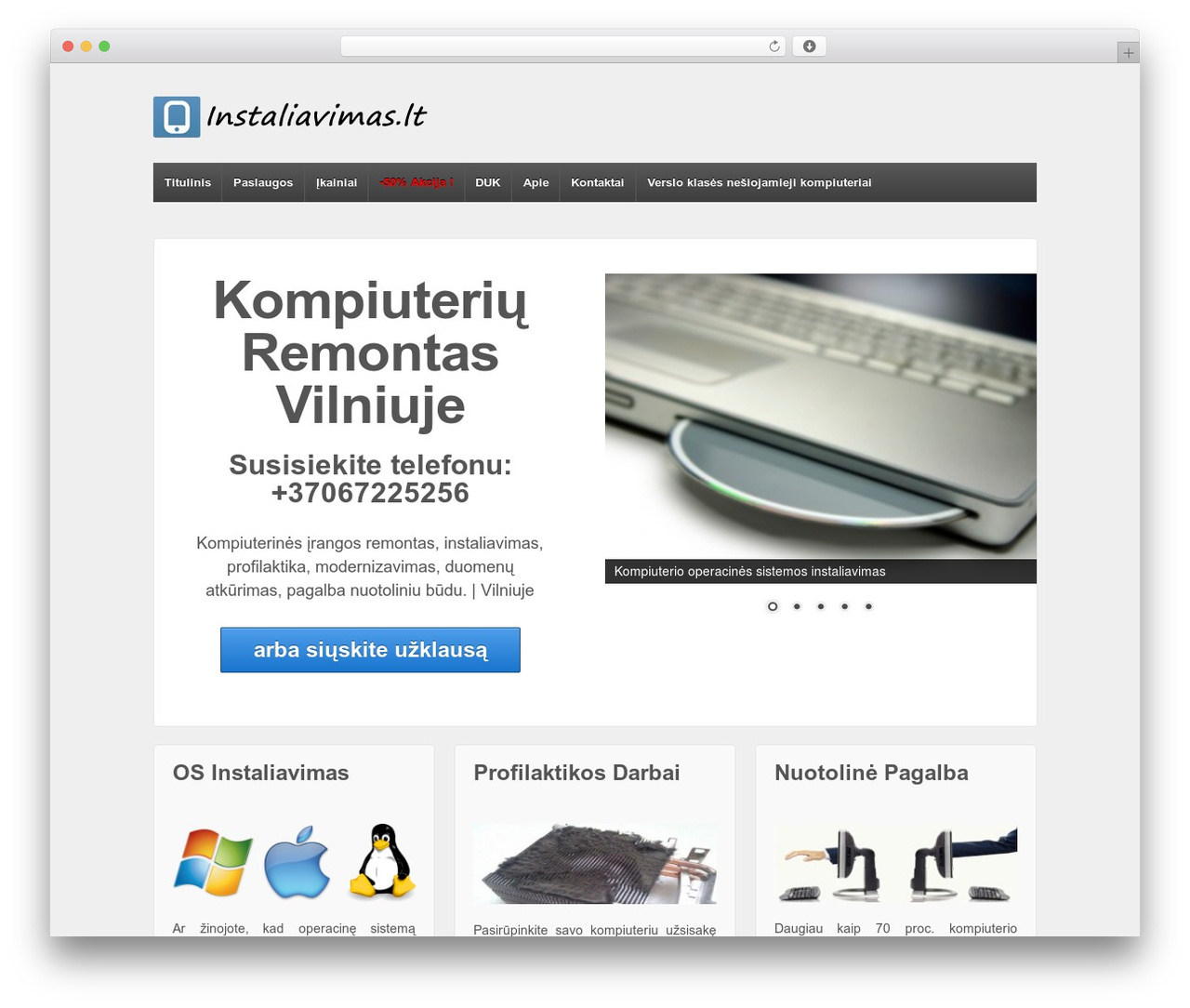 Responsive WordPress page theme - instaliavimas.lt Responsive WordPress page theme - instaliavimas.lt