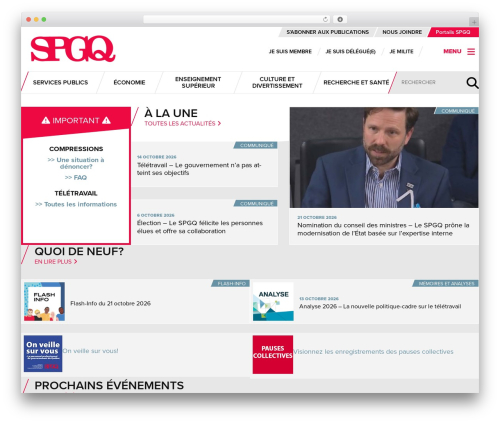 Theme Client WordPress theme design - spgq.qc.ca