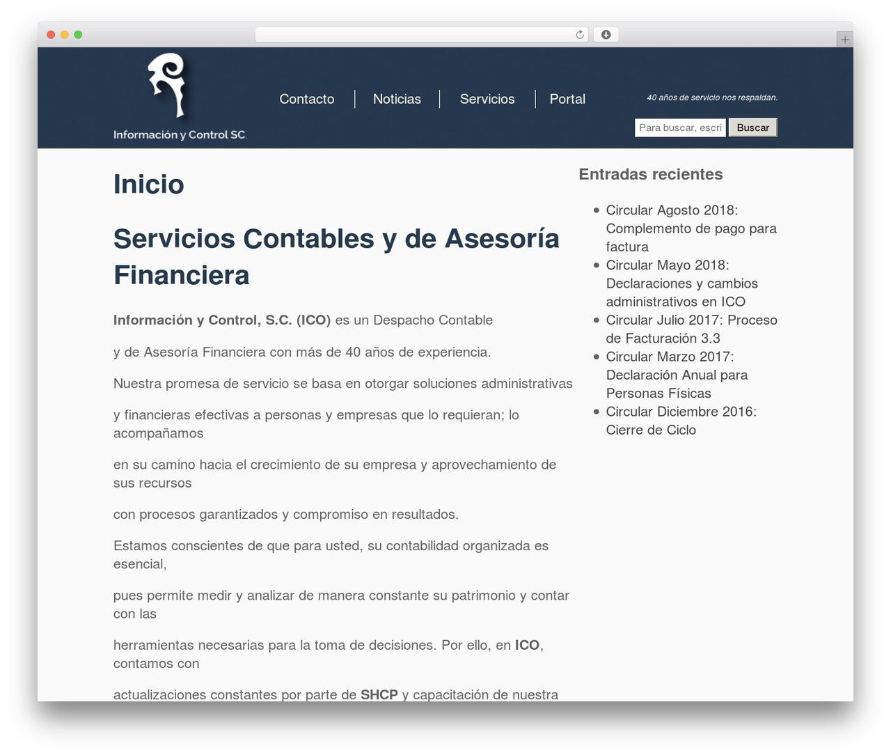 ICO WordPress theme - icosc.com.mx