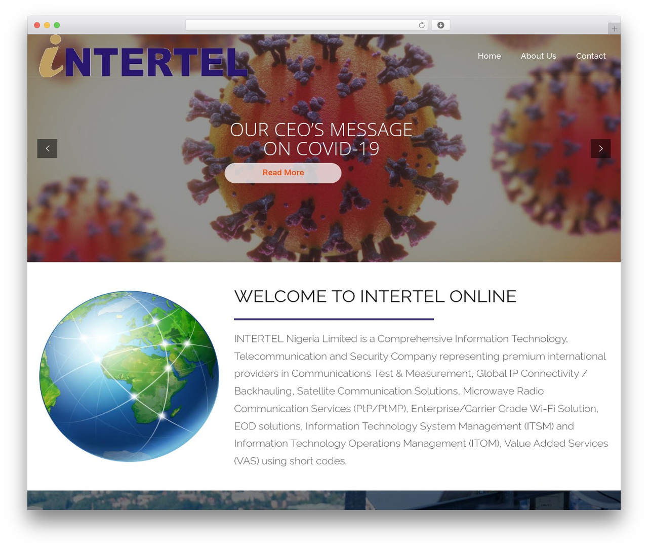 Intertel WordPress theme - intertelng.com