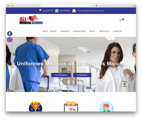 Elegante medical WordPress theme - allmedicalscrubs.com
