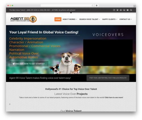Genesis WordPress theme - agent99voicetalent.com