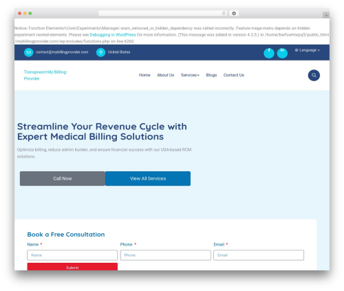 Best WordPress theme Medixi - mybillingprovider.com
