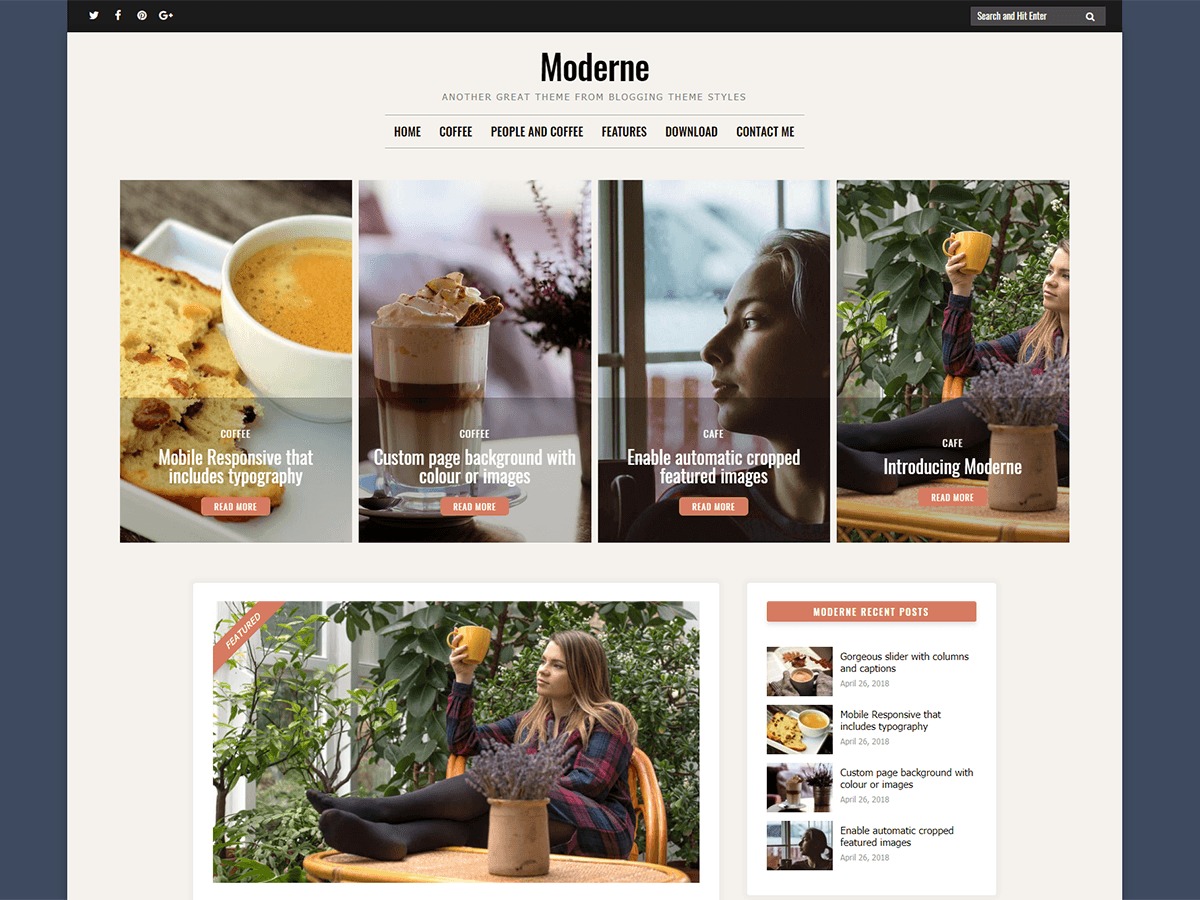 Moderne theme WordPress by Blogging Theme Styles