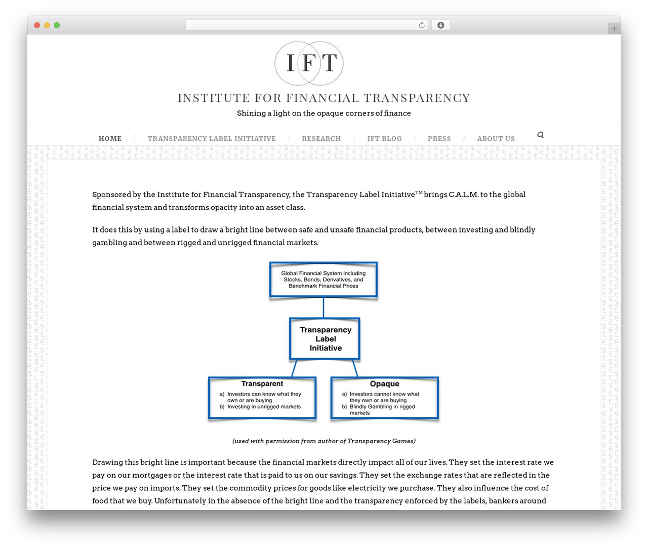 Simple Article WordPress theme - instituteforfinancialtransparency.com