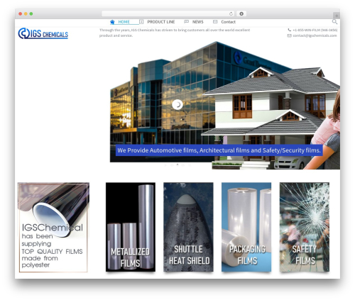 Startup WordPress theme - igschemicals.com
