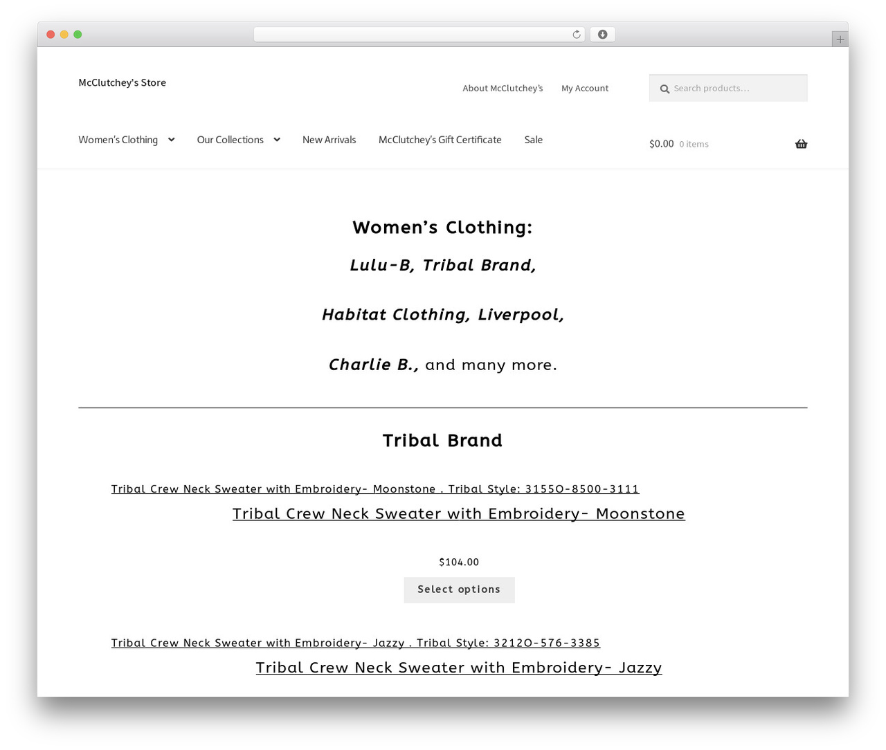 WordPress theme Storefront - mcclutcheys.com