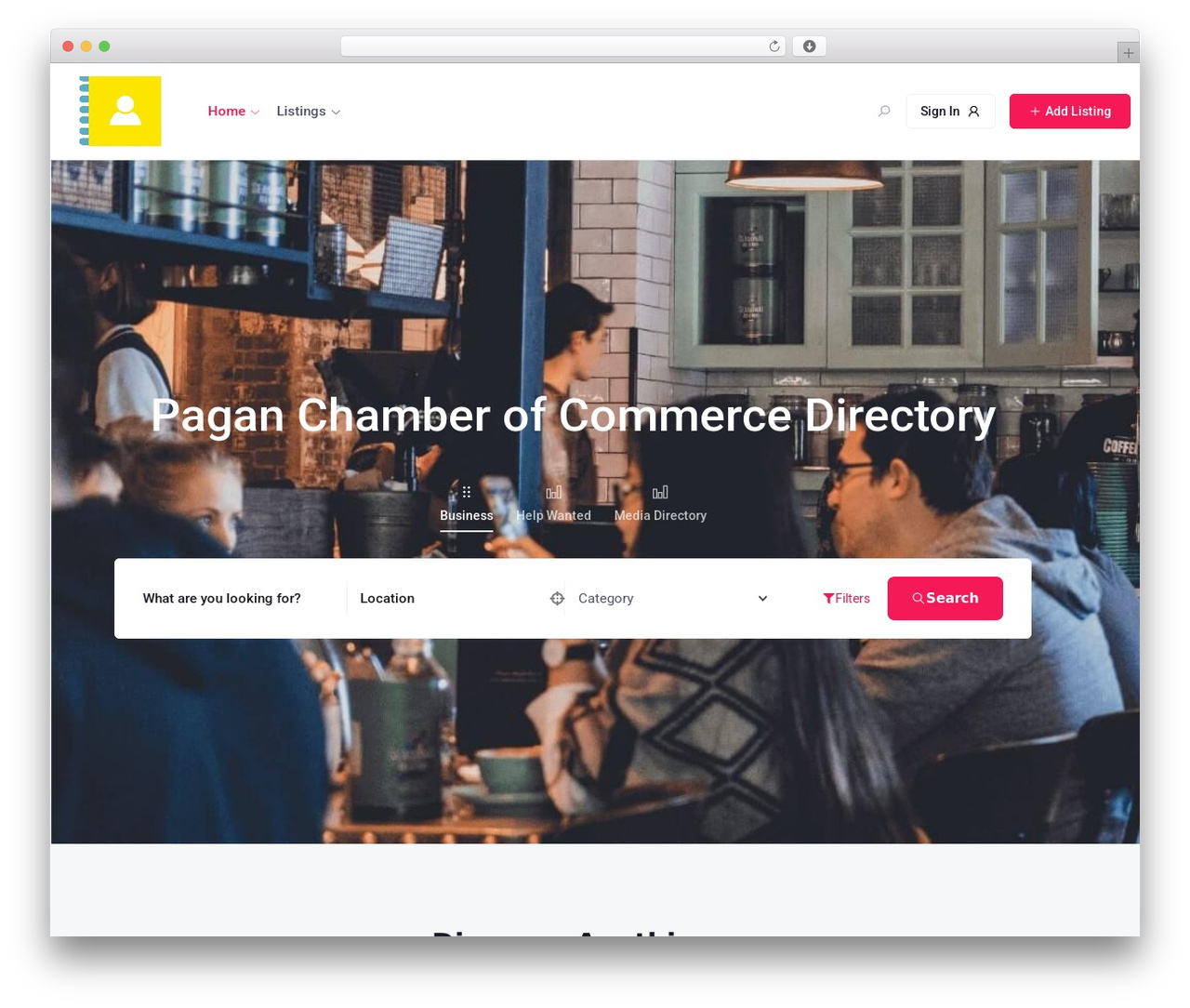 WP theme OneListing Pro - paganchamber.directory